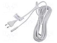 Cable; CEE 7/16 (C) plug,IEC C7 female; 7.5m; white; 2.5A; 230V LOGILINK