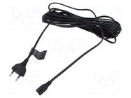 Cable; CEE 7/16 (C) plug,IEC C7 female; 10m; black; 2.5A; 230V LOGILINK