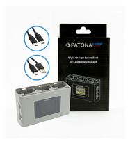 PATONA Platinum Triple Charger BC-JMI2B for DJI Mini 2 Mavic Mini with power bank and SD memory card storage, PATONA