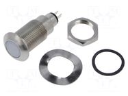 Indicator: LED; flat; white cold; 12÷28VDC; 12÷28VAC; Ø12.7mm; IP67 MARL