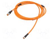 Cable: for sensors/automation; M12,M8; PIN: 4; 4m; plug; 30VDC; 4A LUMBERG AUTOMATION