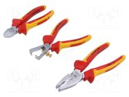 Kit: pliers; cutting,for wire stripping,insulated,universal GEDORE