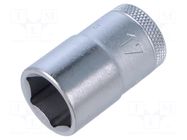 Wrench tip; 6-angles,socket spanner; 17mm; 1/2"; tool steel GEDORE