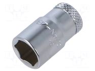 Socket; 6-angles,socket spanner; 10mm; 1/4"; tool steel; L: 25mm GEDORE