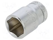 Socket; 6-angles,socket spanner; 12mm; 1/4"; tool steel; L: 25mm GEDORE