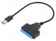 USB to SATA adapter; PnP; SATA 22pin female,USB A plug; 0.3m AKYGA