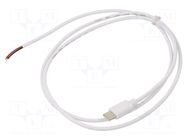 Cable; service; wires,USB C plug; 1m; white; 60W; 3A; 20V AKYGA