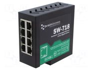 Switch Ethernet; unmanaged; Number of ports: 8; 5÷30VDC; RJ45; SW BRAINBOXES
