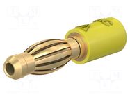 Connector: 4mm banana; adapter; 25A; 30VAC; 60VDC; yellow; 24.5mm STÄUBLI
