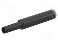 Connector: 4mm banana; socket; 1kV; 19A; black; nickel plated STÄUBLI