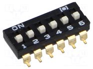 Switch: DIP-SWITCH; Poles number: 6; OFF-ON; 0.025A/24VDC; Pos: 2 CONNFLY