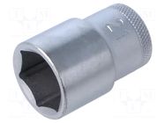 Socket; 6-angles,socket spanner; 21mm; 1/2"; tool steel; L: 41.5mm GEDORE