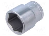 Socket; 6-angles,socket spanner; 27mm; 1/2"; tool steel; L: 41.5mm GEDORE