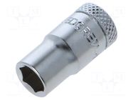Socket; 6-angles,socket spanner; 7mm; 1/4"; tool steel; L: 25mm GEDORE