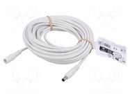 Cable; DC 5,5/2,1 plug,DC 5,5/2,1 socket; straight; white; 10m GOOBAY
