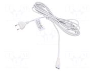 Cable; CEE 7/16 (C) plug,IEC C7 female; 5m; white; 2.5A; 230V LOGILINK