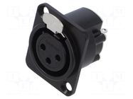 Connector: XLR; socket; female; AX; 15A; 133V; PIN: 3; IP40; soldering AMPHENOL