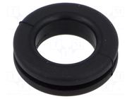 Grommet; Ømount.hole: 20mm; Øhole: 16mm; black; -40÷135°C; UL94HB ESSENTRA