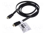 Cable; HDMI plug,both sides; HDCP 2.2,HDMI 2.1; 1m; black; 30AWG GOOBAY