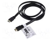 Cable; HDMI plug,both sides; HDCP 2.2,HDMI 2.1; 2m; black; 30AWG GOOBAY
