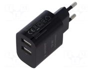 Power supply: switching; mains,plug-in; 5VDC; 2.4A; 12W; black GEMBIRD