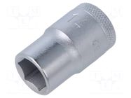 Socket; 6-angles,socket spanner; 14mm; 1/2"; tool steel; L: 38mm GEDORE