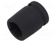 Socket; 6-angles,socket spanner,impact; HEX 19mm; 1/2"; short GEDORE