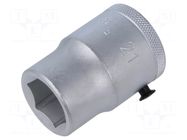 Socket; 6-angles,socket spanner; 21mm; 3/4"; tool steel; L: 51.5mm GEDORE