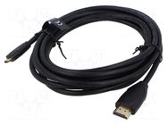Cable; HDMI plug,micro HDMI plug; PVC; HDMI 2.0; 3m; black VENTION