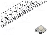 Microswitch TACT; SPST; Pos: 2; 0.05A/12VDC; SMT; none; 1.77N; 1.5mm JIANFU