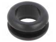 Grommet; Ømount.hole: 12mm; Øhole: 10mm; black; 0÷80°C; PVC ESSENTRA