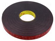 Tape: fixing; W: 25mm; L: 33m; Thk: 1.1mm; acrylic; black 3M