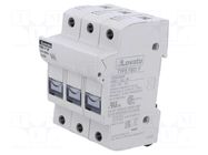 Fuse base; 10x38mm; for DIN rail mounting; 32A; 690VAC; Poles: 3 LOVATO ELECTRIC