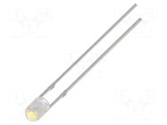 LED; white warm; 3mm; 5800÷7000mcd; 60°; Front: convex; 2.9÷3.4VDC OPTOSUPPLY
