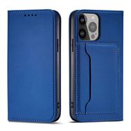 Magnet Card Case for Samsung Galaxy S23 Ultra flip cover wallet stand blue, Hurtel