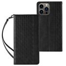 Magnet Strap Case for Samsung Galaxy S23+ Flip Wallet Mini Lanyard Stand Black, Hurtel