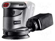 Palm orbital sander; battery; 9000rpm; 125mm; 18VDC; Energy+ GRAPHITE