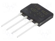 Bridge rectifier: single-phase; Urmax: 1kV; If: 2A; Ifsm: 60A; flat AKYGA SEMI