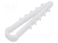 Holder; 100pcs; RectDowel; Body: white; 6x4mm TIE10