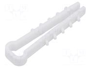 Holder; 100pcs; RectDowel; Body: white; 8x5mm TIE10