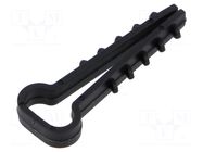 Holder; 100pcs; RectDowel; Body: black; 12x6mm TIE10
