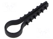 Holder; 100pcs; RoundDowel; Body: black; 12mm TIE10