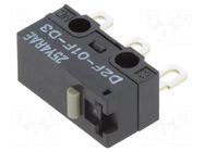 Microswitch SNAP ACTION; without lever; SPDT; ON-(ON); Pos: 2; D2F OMRON Electronic Components