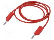 Test lead; 60VDC; 30VAC; 32A; Len: 1.5m; red; Cond.cross sec: 2.5mm2 HIRSCHMANN T&M