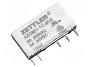 Relay: electromagnetic; SPDT; Ucoil: 9VDC; 8A; 6A/277VAC; 6A/30VDC ZETTLER