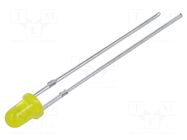LED; yellow; 3mm; 20÷100mcd; 40°; Front: convex; 1.8÷2.4VDC FORYARD