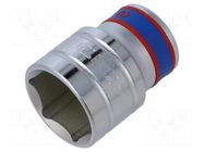Socket; 6-angles,socket spanner; HEX 24mm; 1/2"; short KING TONY