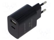 Power supply: switching; mains,plug-in; 5VDC; 2.4A; 12W; black GEMBIRD