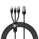 3in1 USB - micro USB / Lightning / USB C 3.5A 1.2m cable Baseus StarSpeed - black, Baseus
