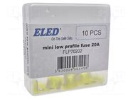 Fuse: fuse; 20A; 58VDC; automotive; 10.9mm; MINI; 10.9x3.8x8.73mm ELED